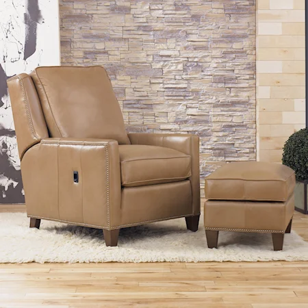 Transitional Tilt-Back Chair and Ottoman Combination
